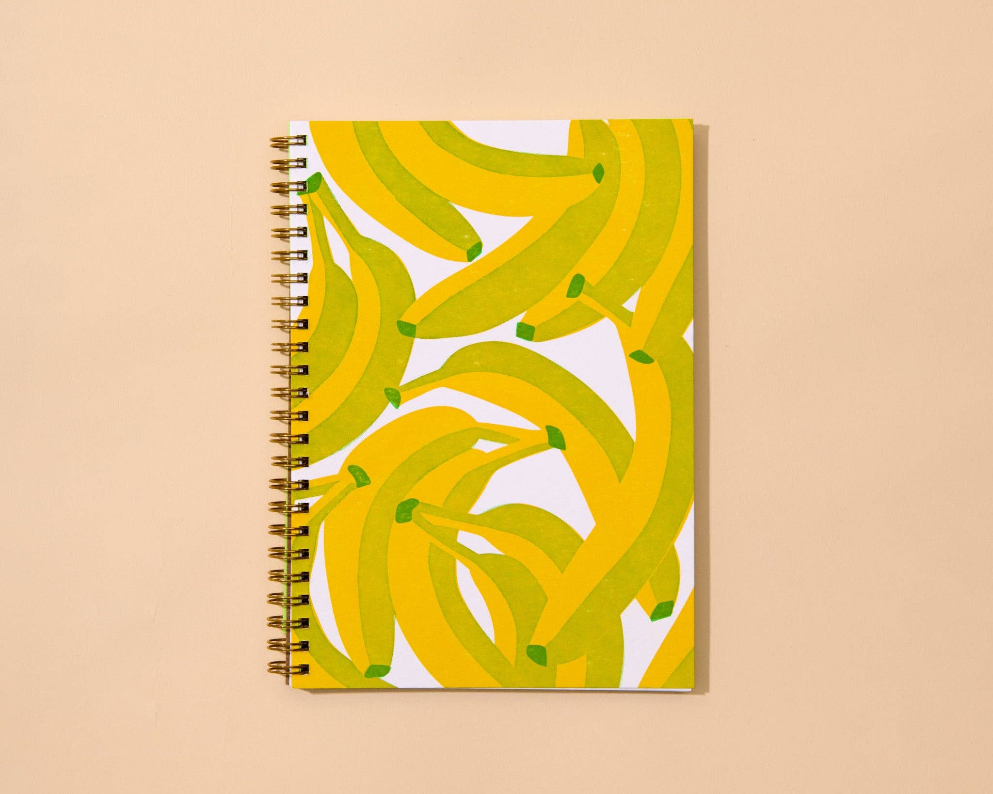 Letterpress A5 Spiral Notebook—Bananas (Modern Summer Fruit) - Foxy’s