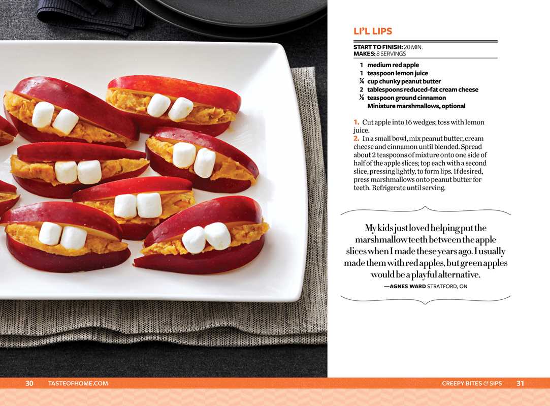 Apples sliced and filled with peanut butter and marshmallows on a plate, resembling teeth.