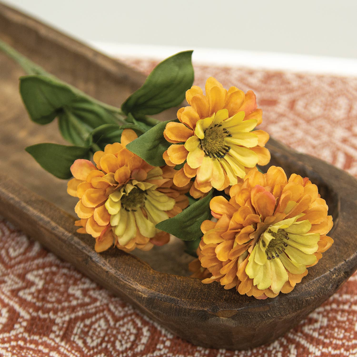 Faux Golden Zinnia Spray, 23.5" - Foxy’s
