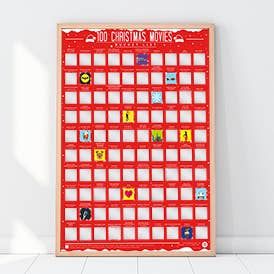 red chart with christmas movies checklist