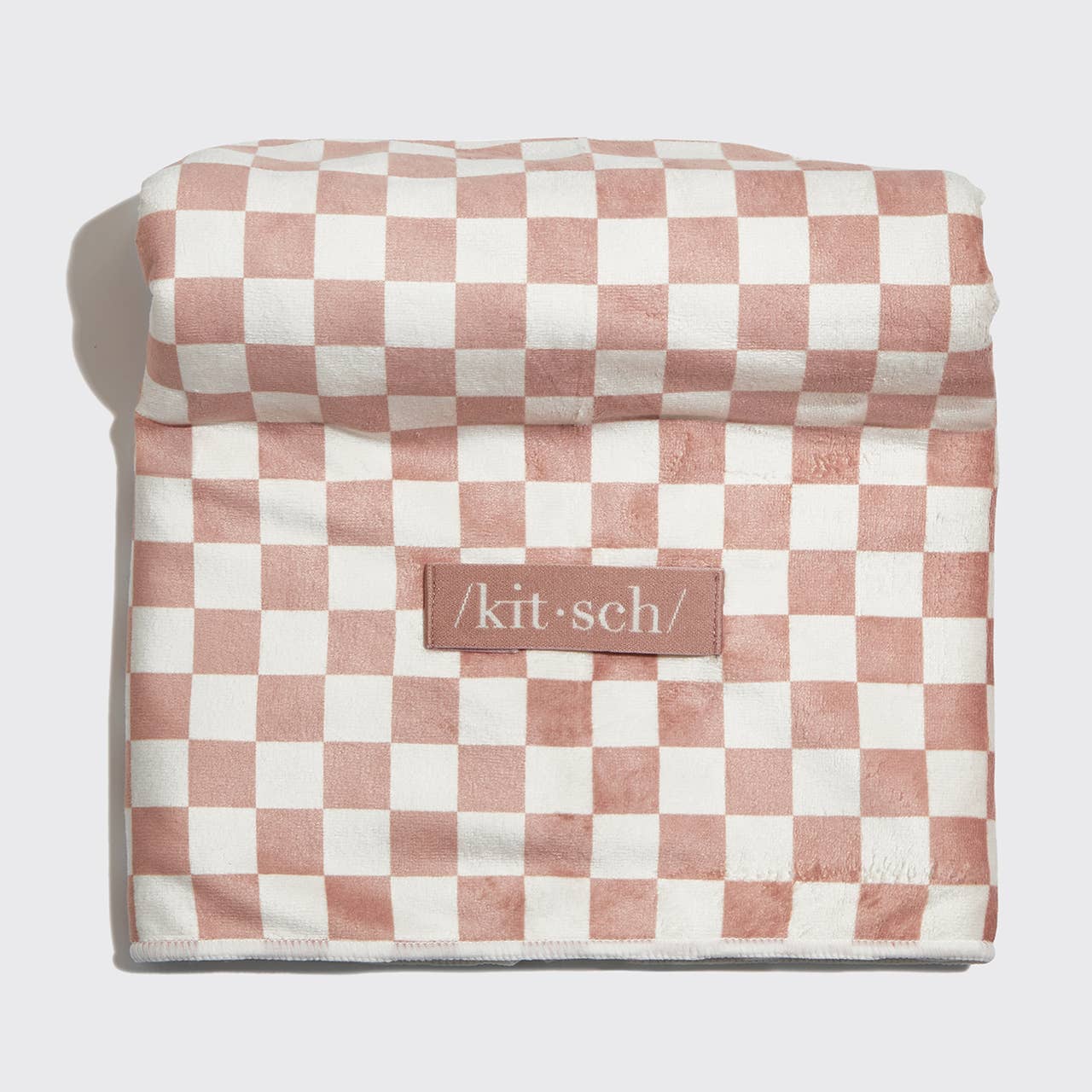 KITSCH Terracotta Checker Quick - Dry Hair Towel Wrap - Super Absorbent Microfiber - Foxy’s