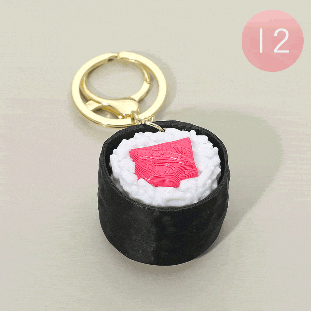 Mini Sushi Roll Clicker Fidget Bag Charm Keychains