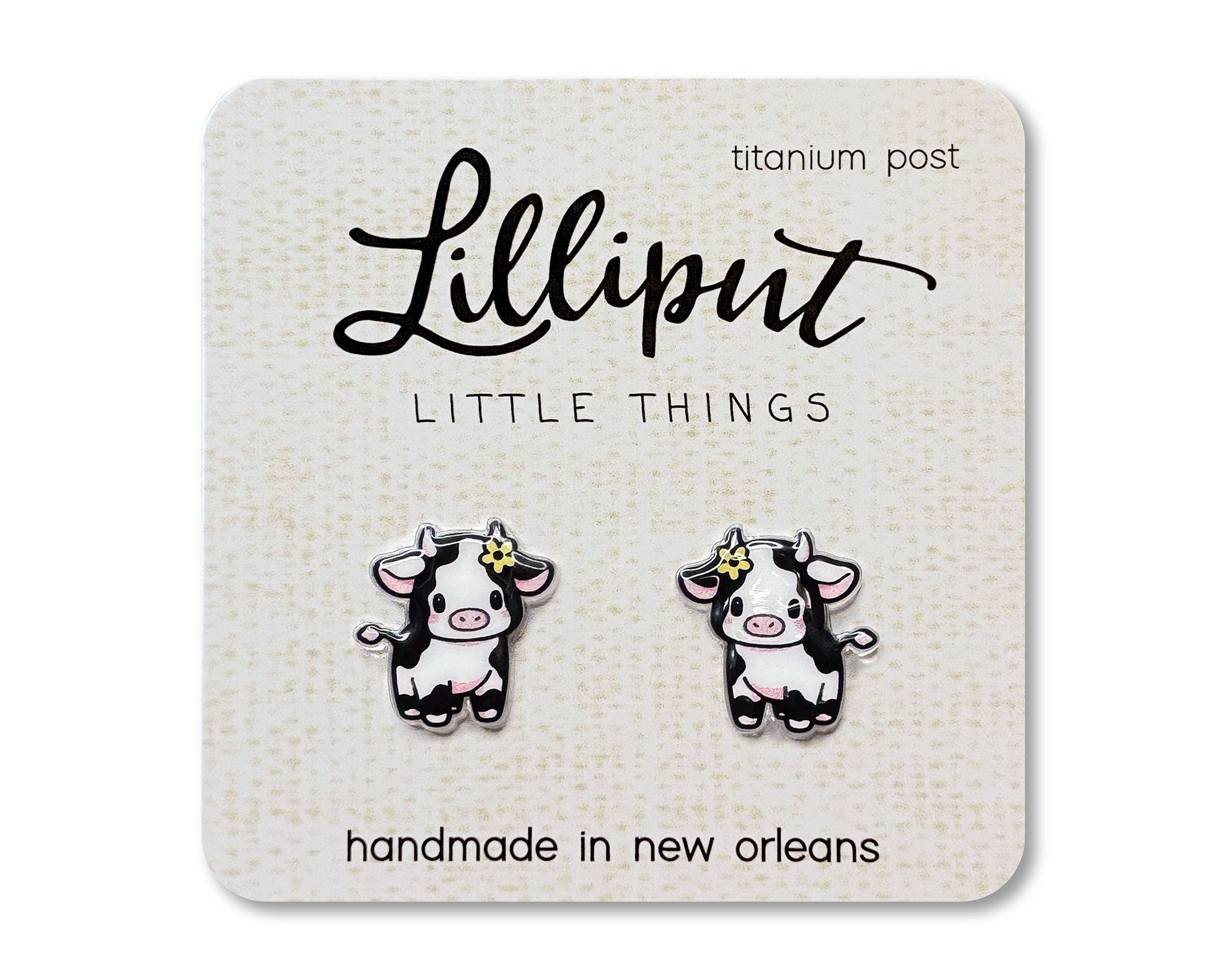 Baby Cow Earrings // Farm Animal Earrings - Foxy’s