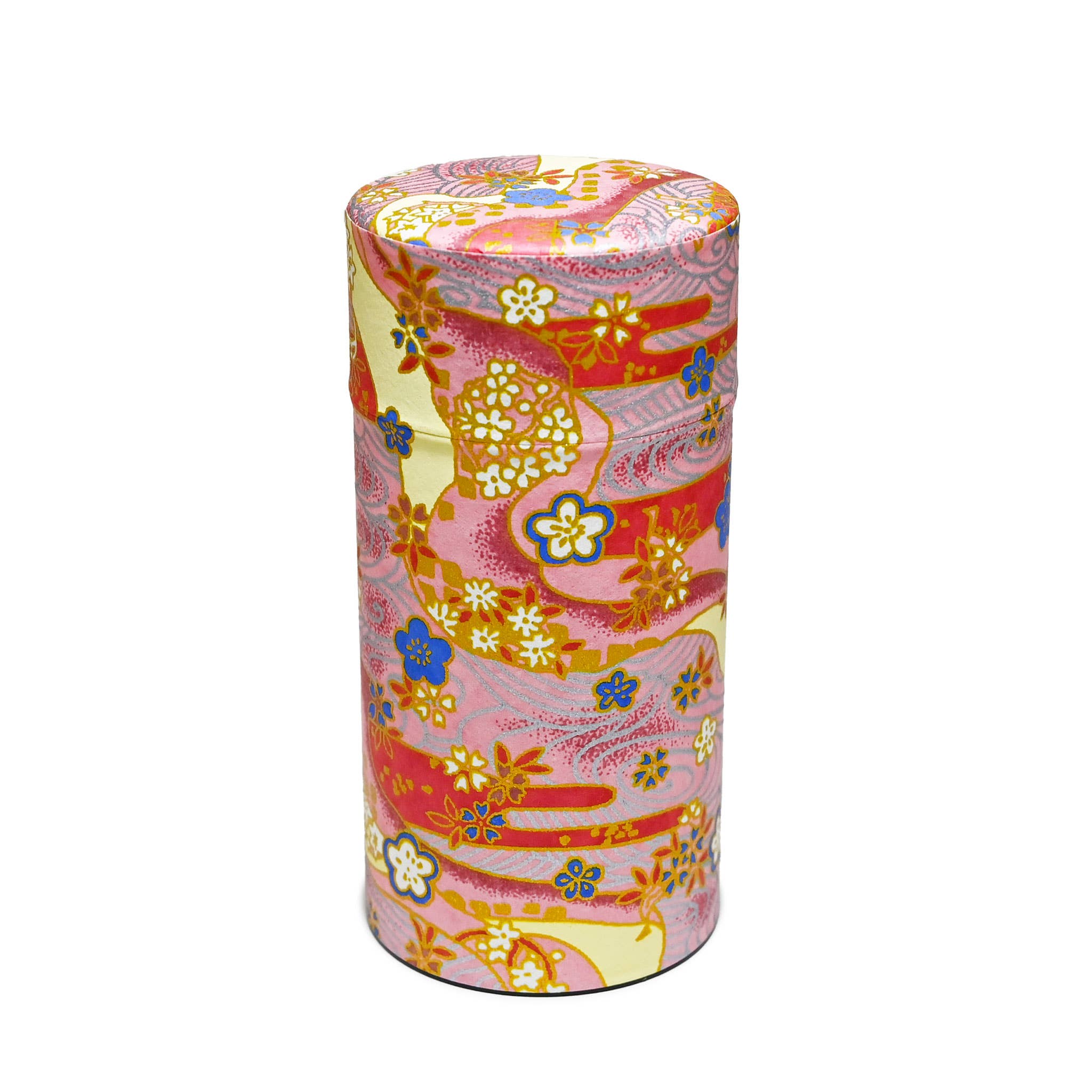 Japanese Double-Lid Tea Container – Pink Sakura (200g) - Foxy’s