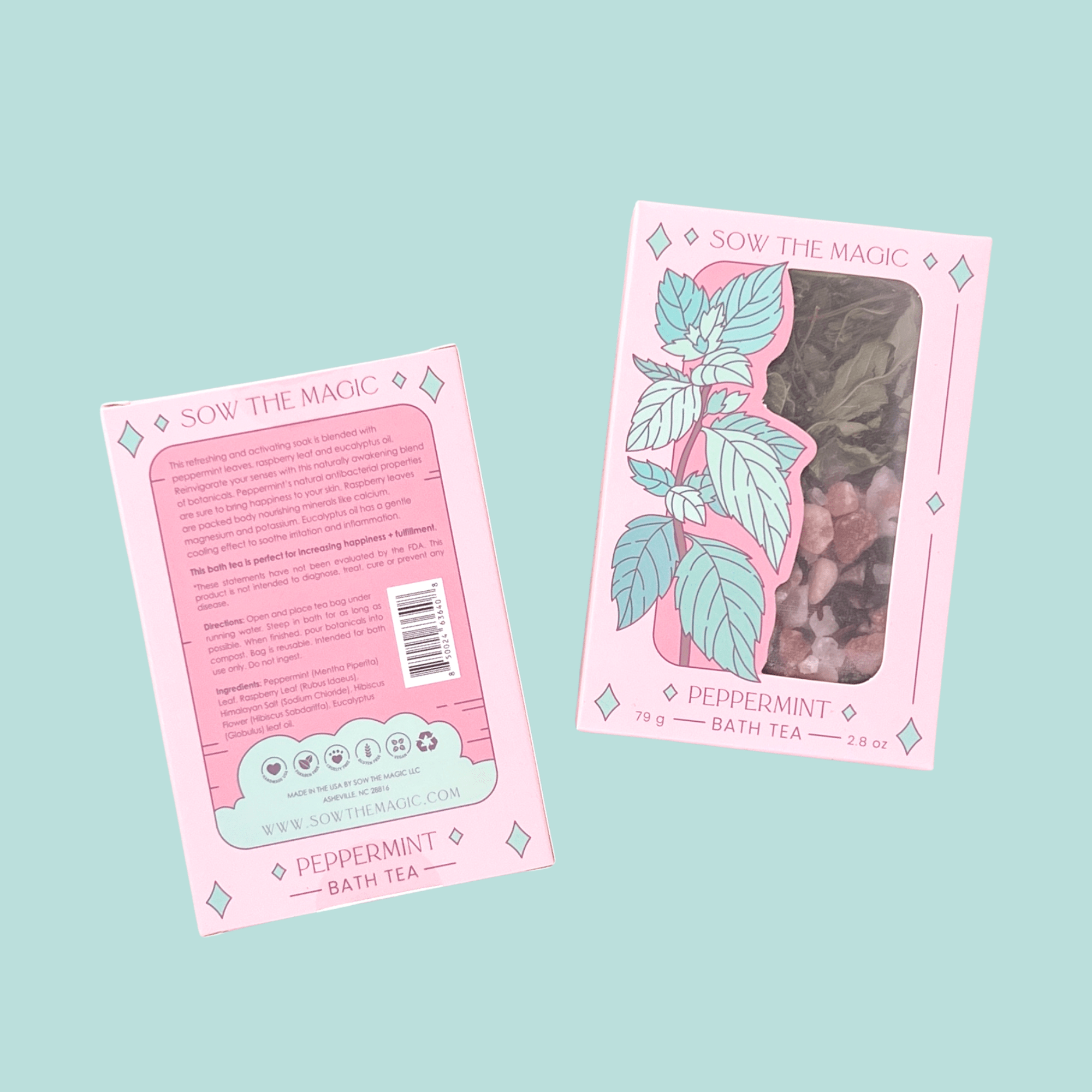 Peppermint Bliss Botanical Bath Tea Box - Foxy’s