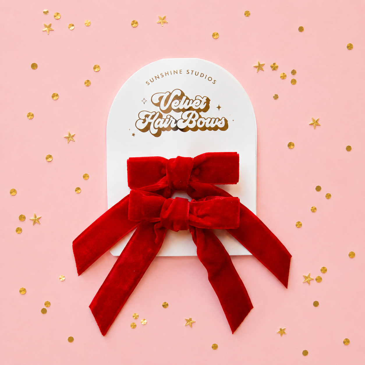 Velvet Hair Bows | Red