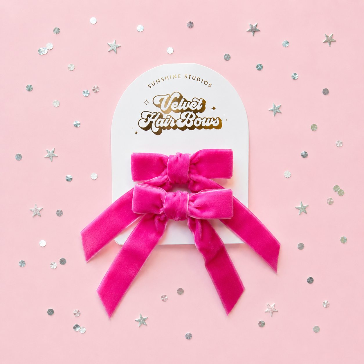 Velvet Hair Bows | Pink