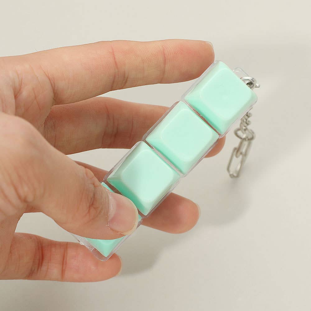 12PCS - Light Up LED Stress Relief Cube Keyboard Keychain Bag Charms - Foxy’s