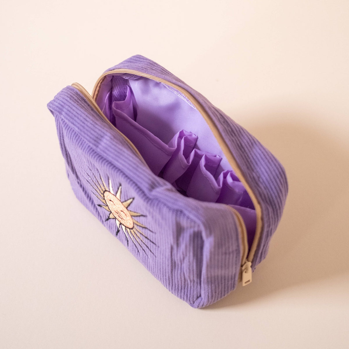 Corduroy Makeup Bag in Lavender - Foxy’s