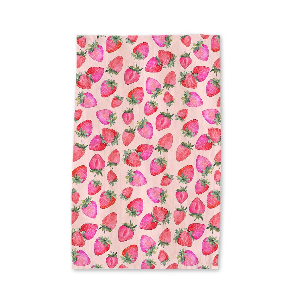 Strawberry Tea Towel - Summer Fruit Kitchen Decor - Foxy’s