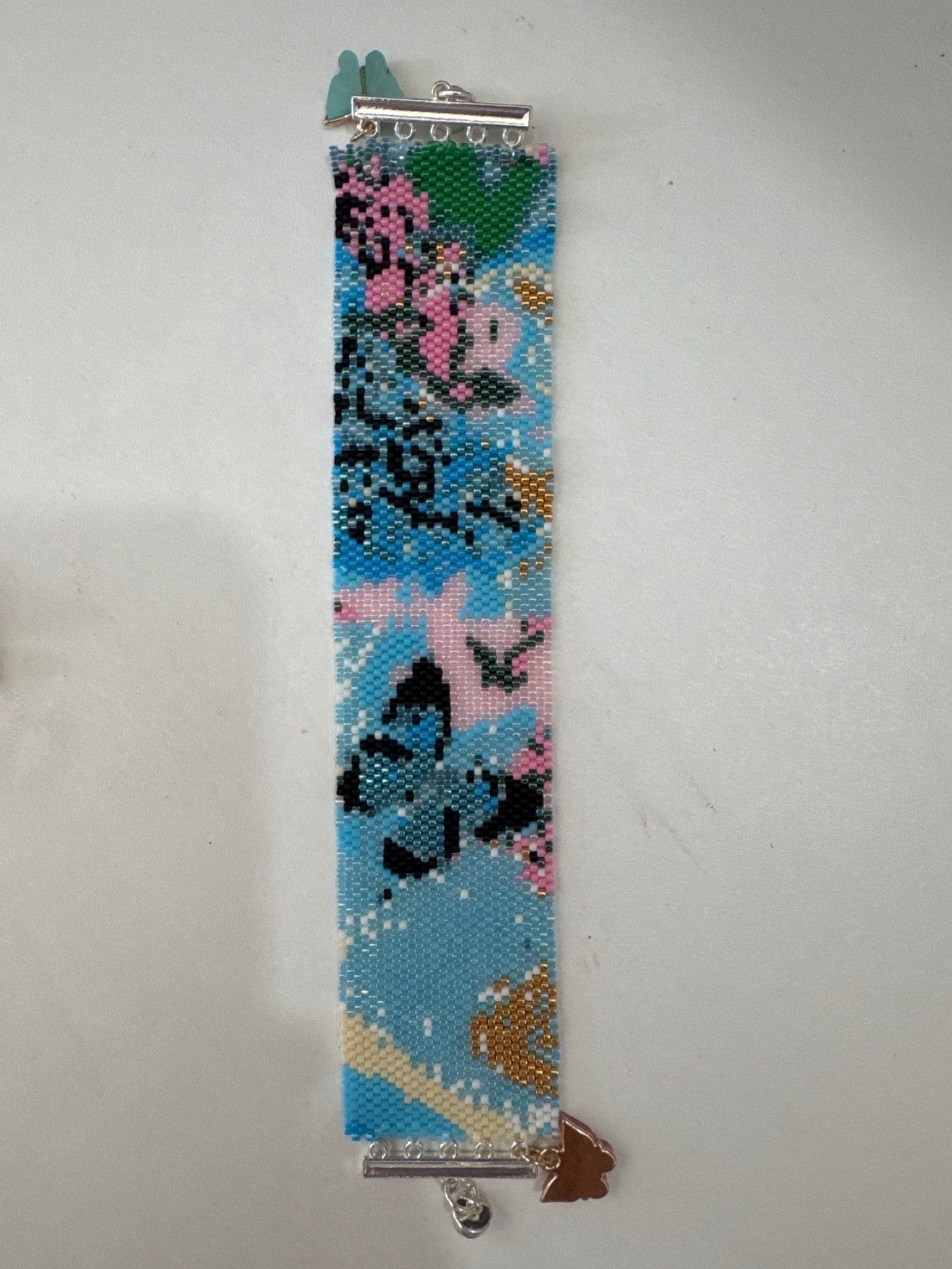 Blue Butterfly Handmade Peyote Stitched Bracelet - Foxy’s