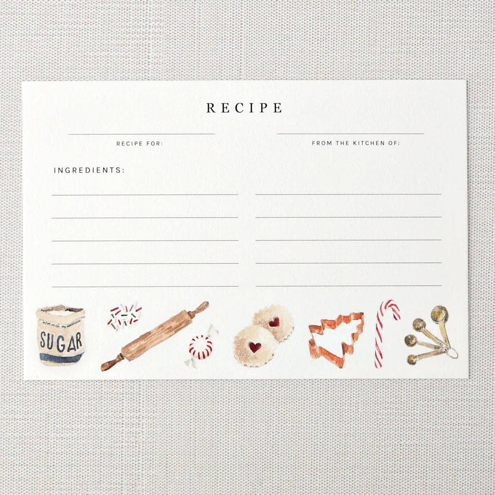 Christmas baking recipe cards - Foxy’s