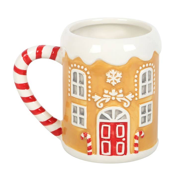 Candy Cane Gingerbread House Christmas Mug - Foxy’s