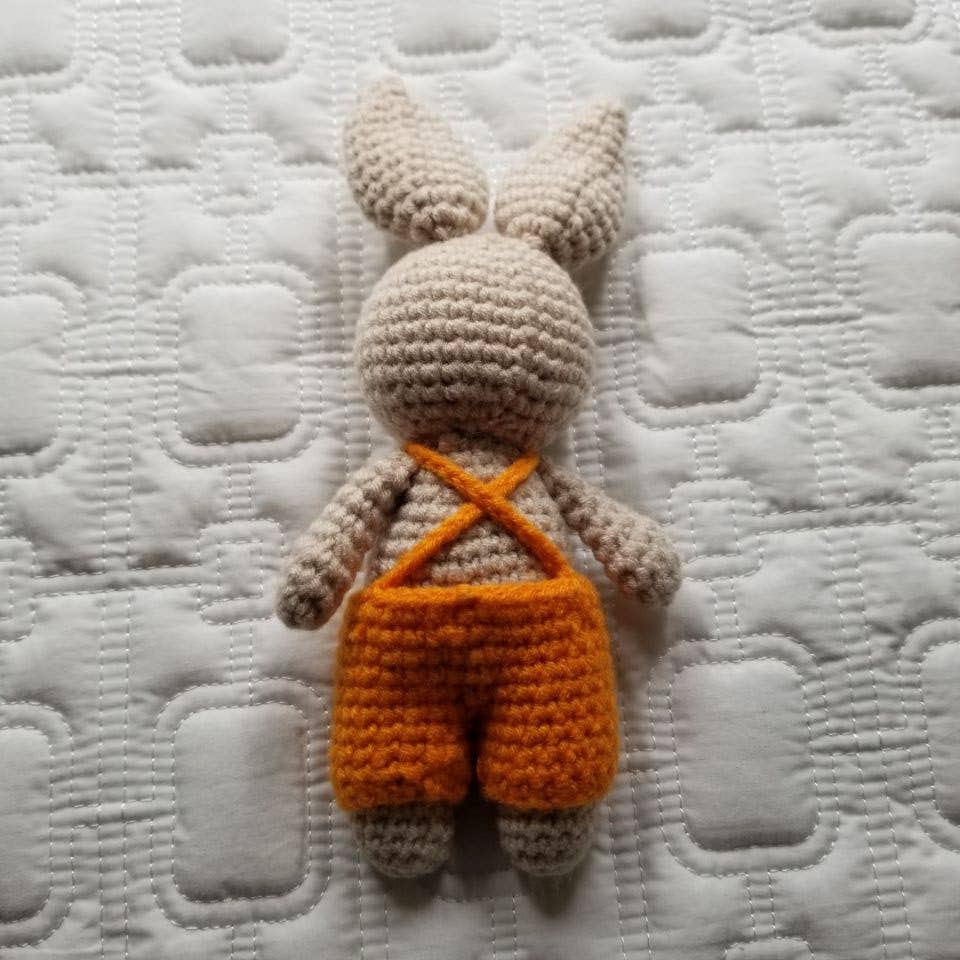 Knitted Hand Crochet Orange Bunny Plush Toy - Foxy’s
