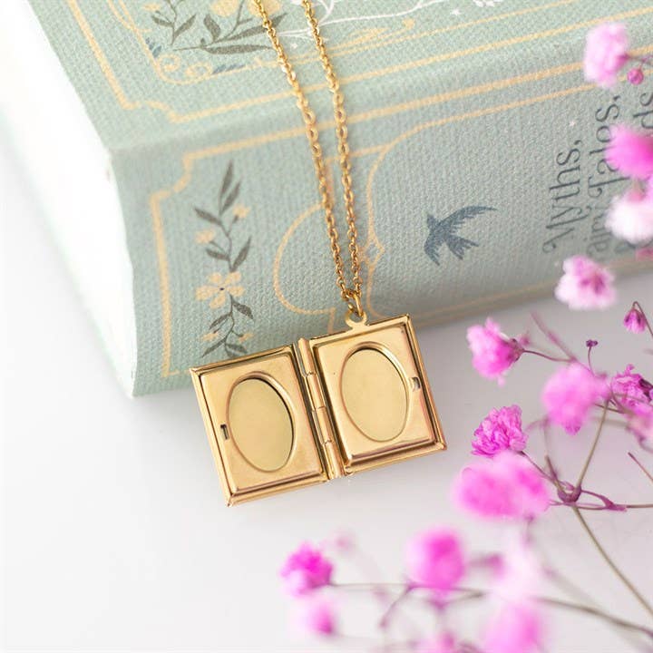 Book Shaped Locket Necklace in Gift Box - Foxy’s