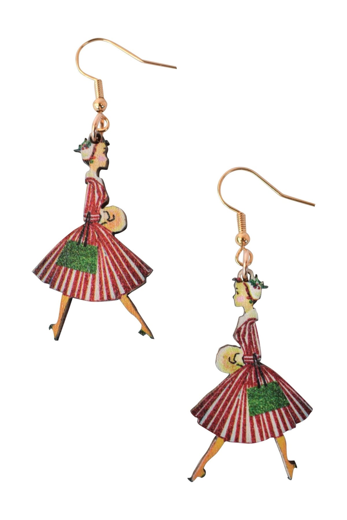 Vintage Christmas Lady Earrings - Foxy’s