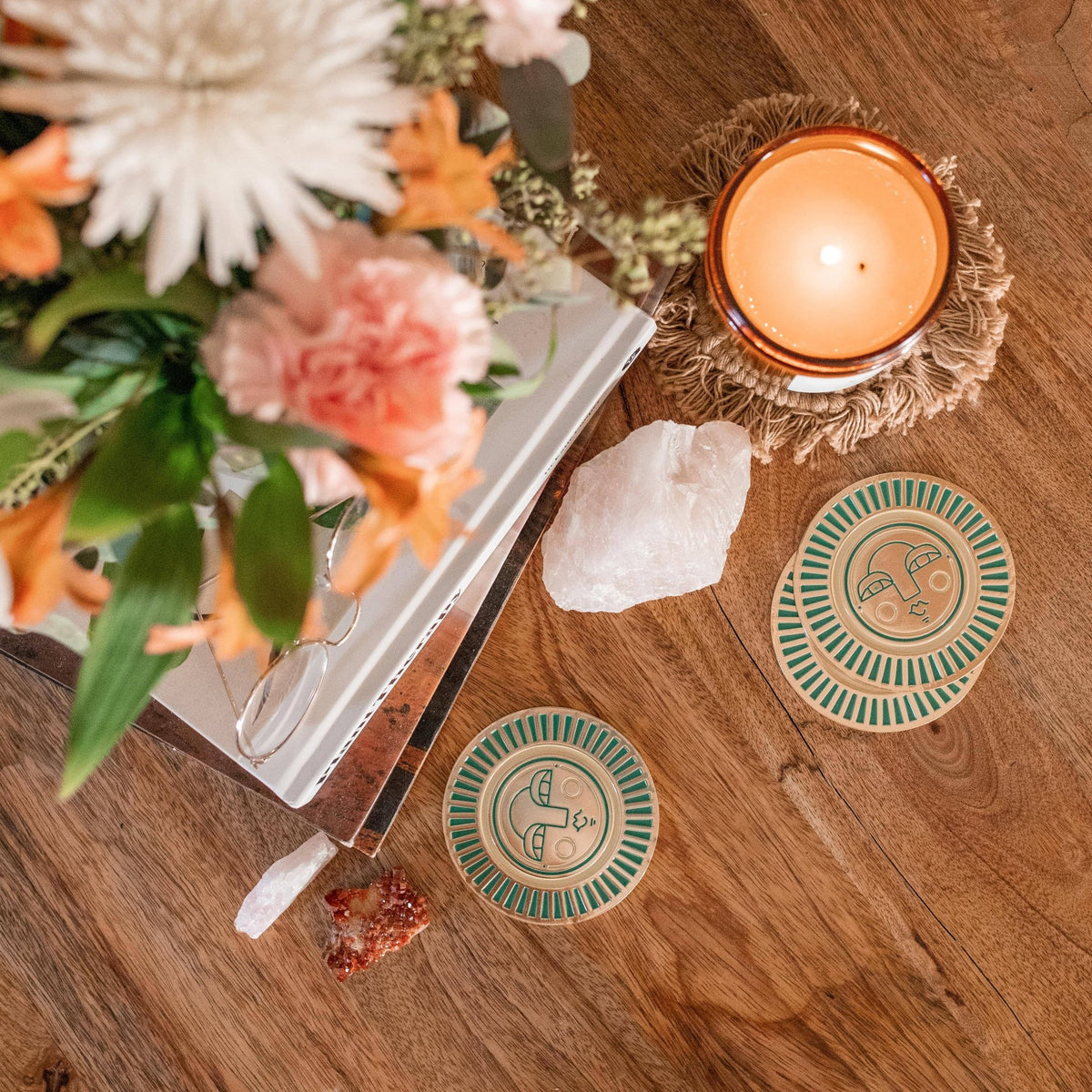 Set of Sol Coasters in teal - Foxy’s