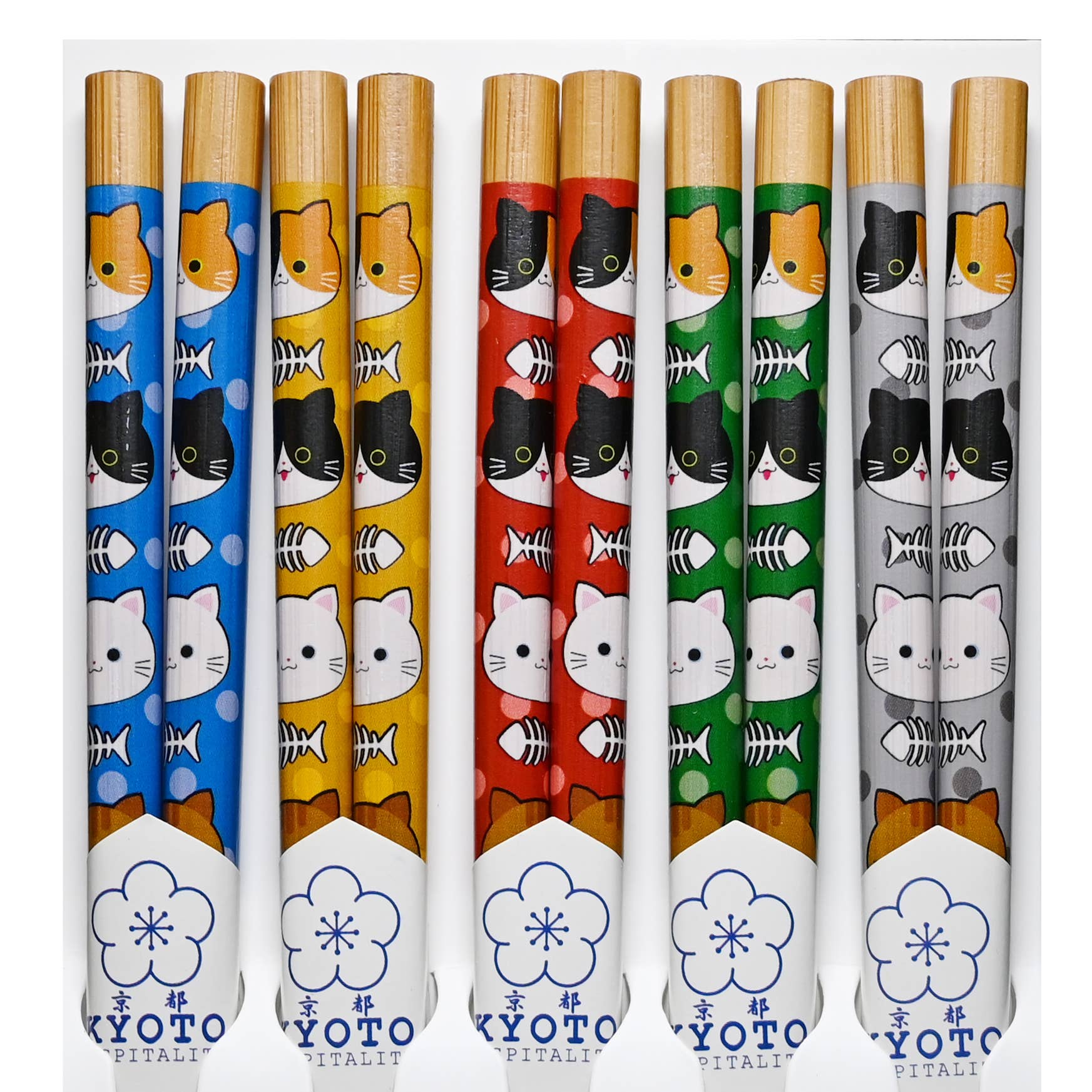 5-Pair Chopstick Set – Cartoon Cats - Foxy’s