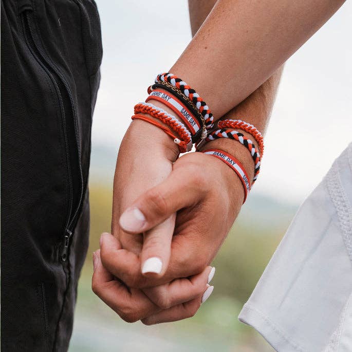 "Game Day" Red, Black & White Hair Tie Bracelets - Foxy’s