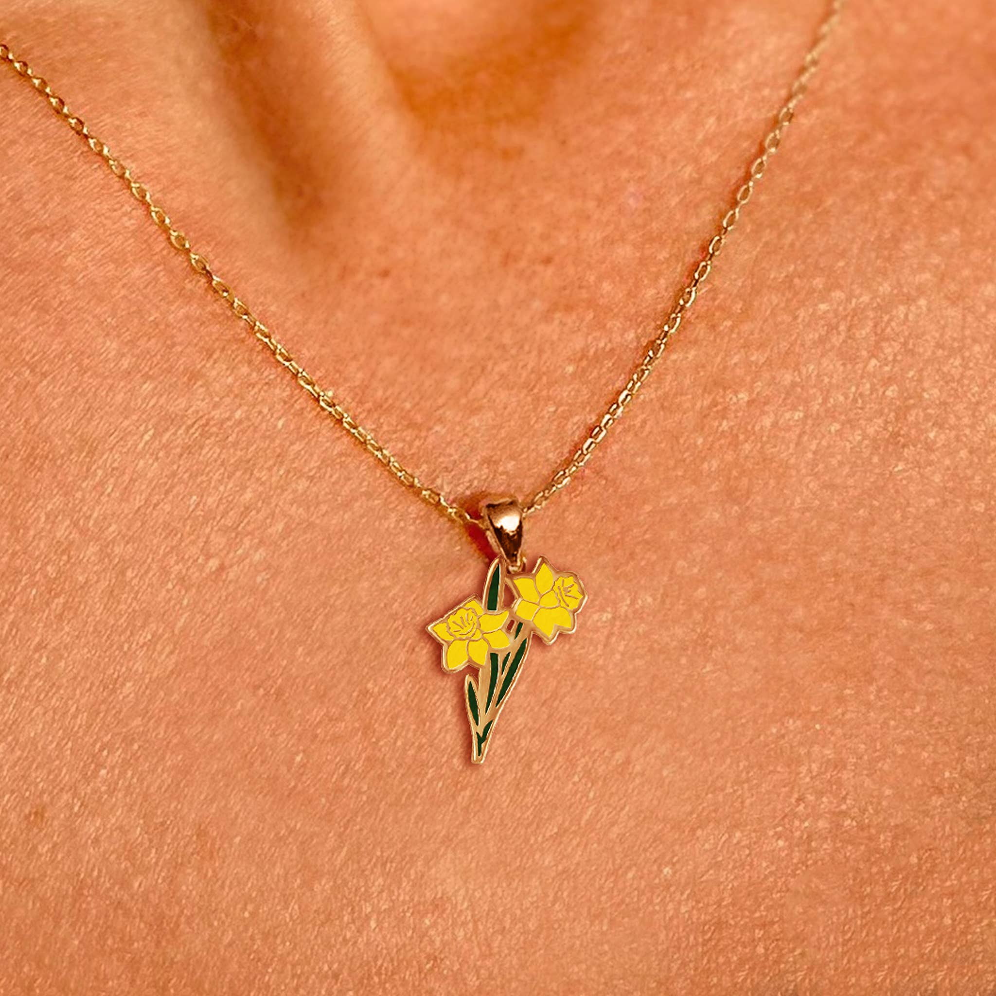 Daffodil Flower Necklace March Birth Flower Necklace - Foxy’s