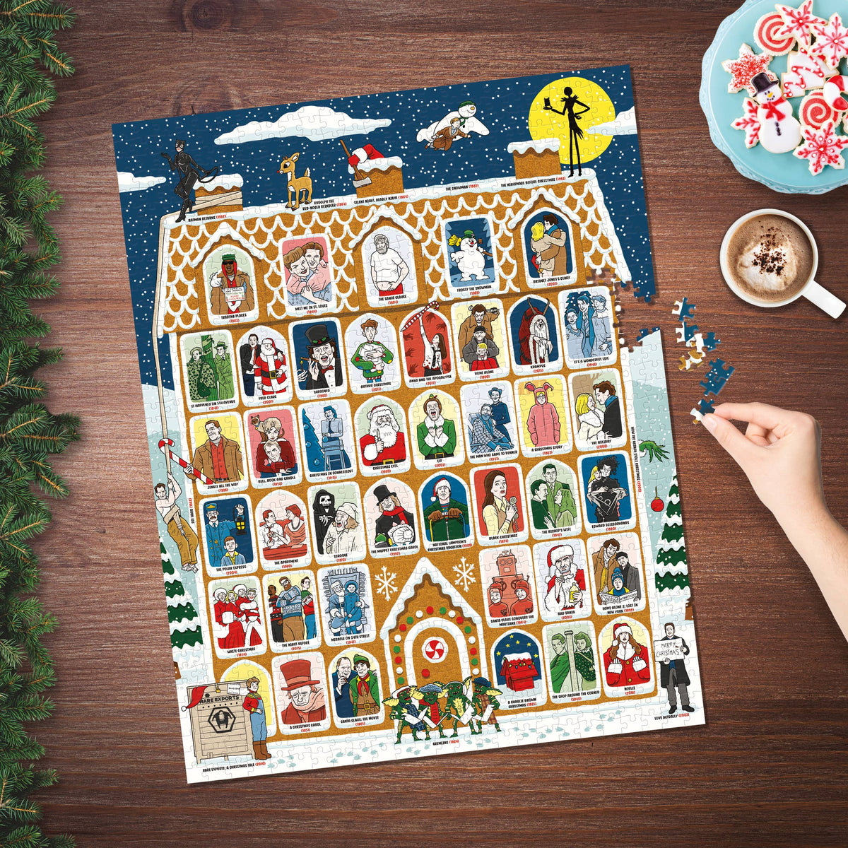 50 Must-Watch Christmas Movies Bucket List 1000-piece Jigsaw Puzzle - Foxy’s
