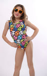 Leotard with smiley faces