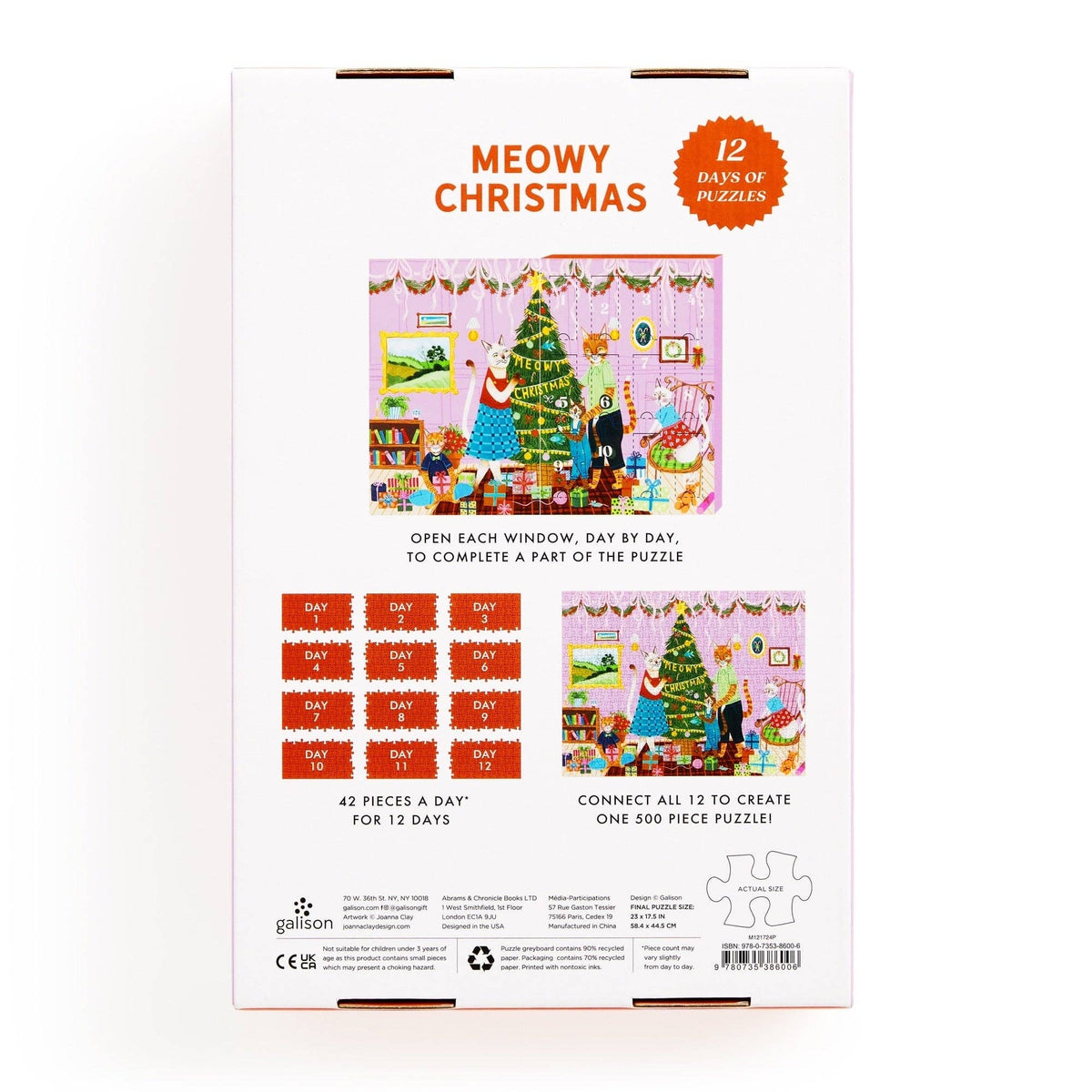 Meowy Christmas 12 Days of Puzzles 500 Piece Countdown - Foxy’s