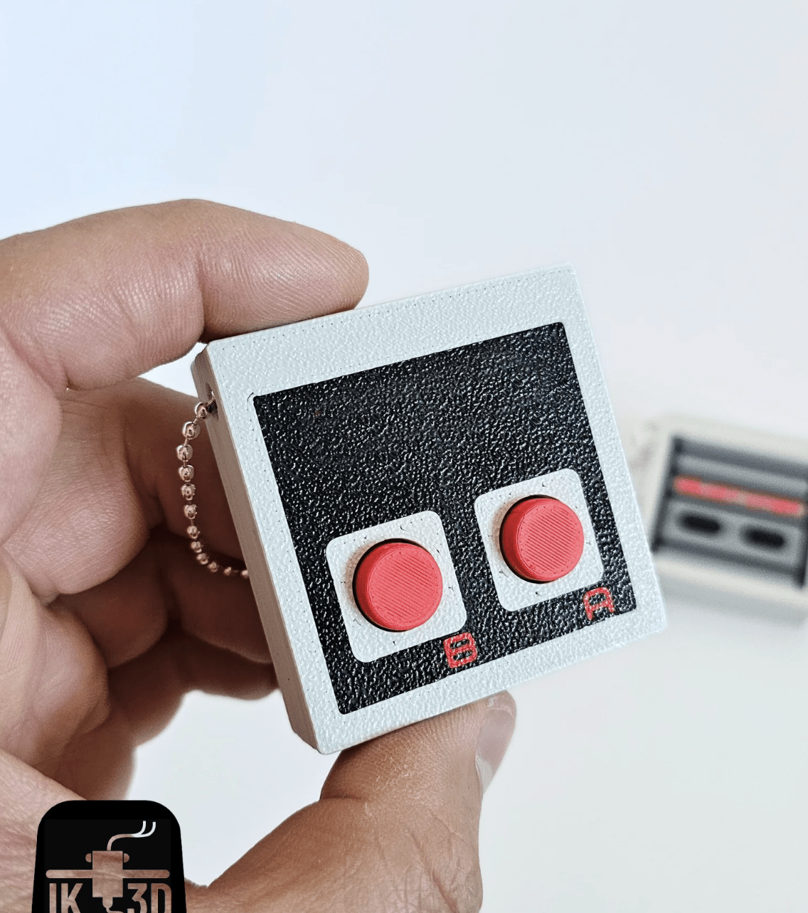 Retro Game Controller Clicker Button Keychain 3D Print - Foxy’s