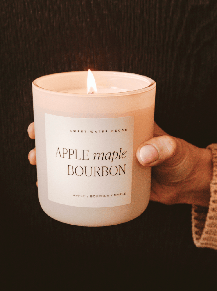 Apple Maple Bourbon 15 oz Soy Candle - Fall Decor - Foxy’s