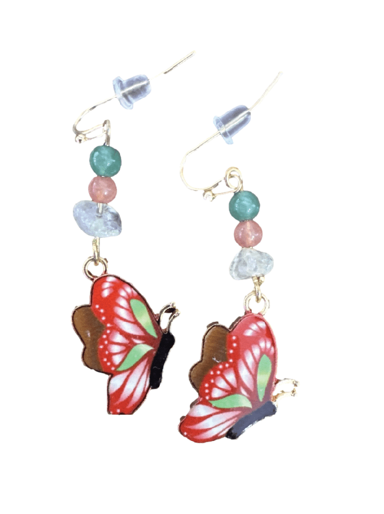 Beautiful Beaded Butterfly Earrings - Foxy’s