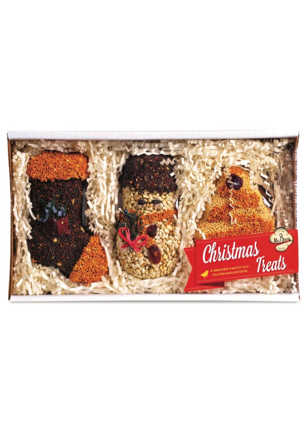 Christmas Shapes (Tree, Snowman, and Stocking) - 3Pk Bird Seed - Foxy’s