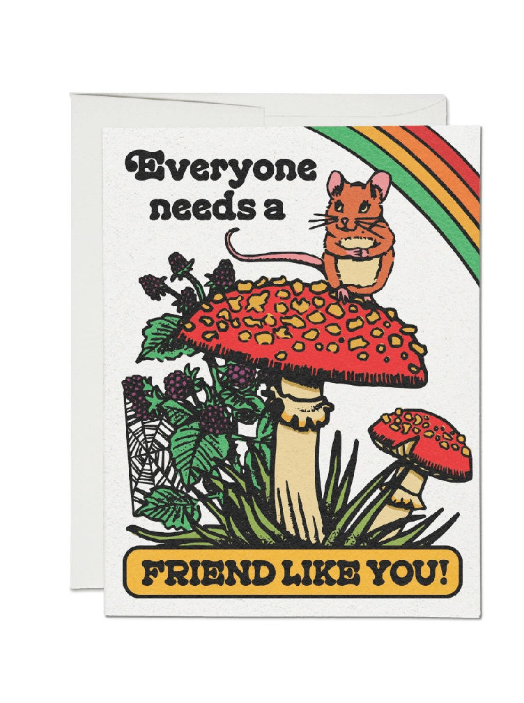 Mouse Friend Greeting Card - Sweet Mushroom Design for Special Pals! 🍄 - Foxy’s
