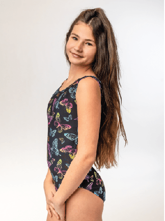 Black Light Butterfly Gymnastics Leotard - Foxy’s