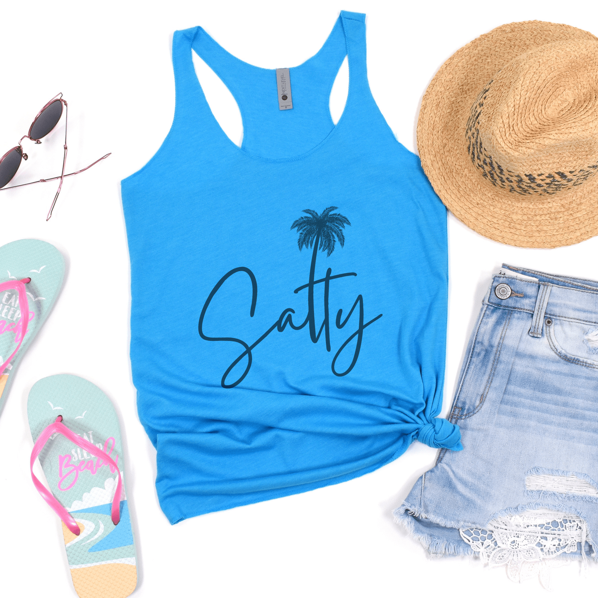 Salty Beach Racerback Tank Top - Foxy’s