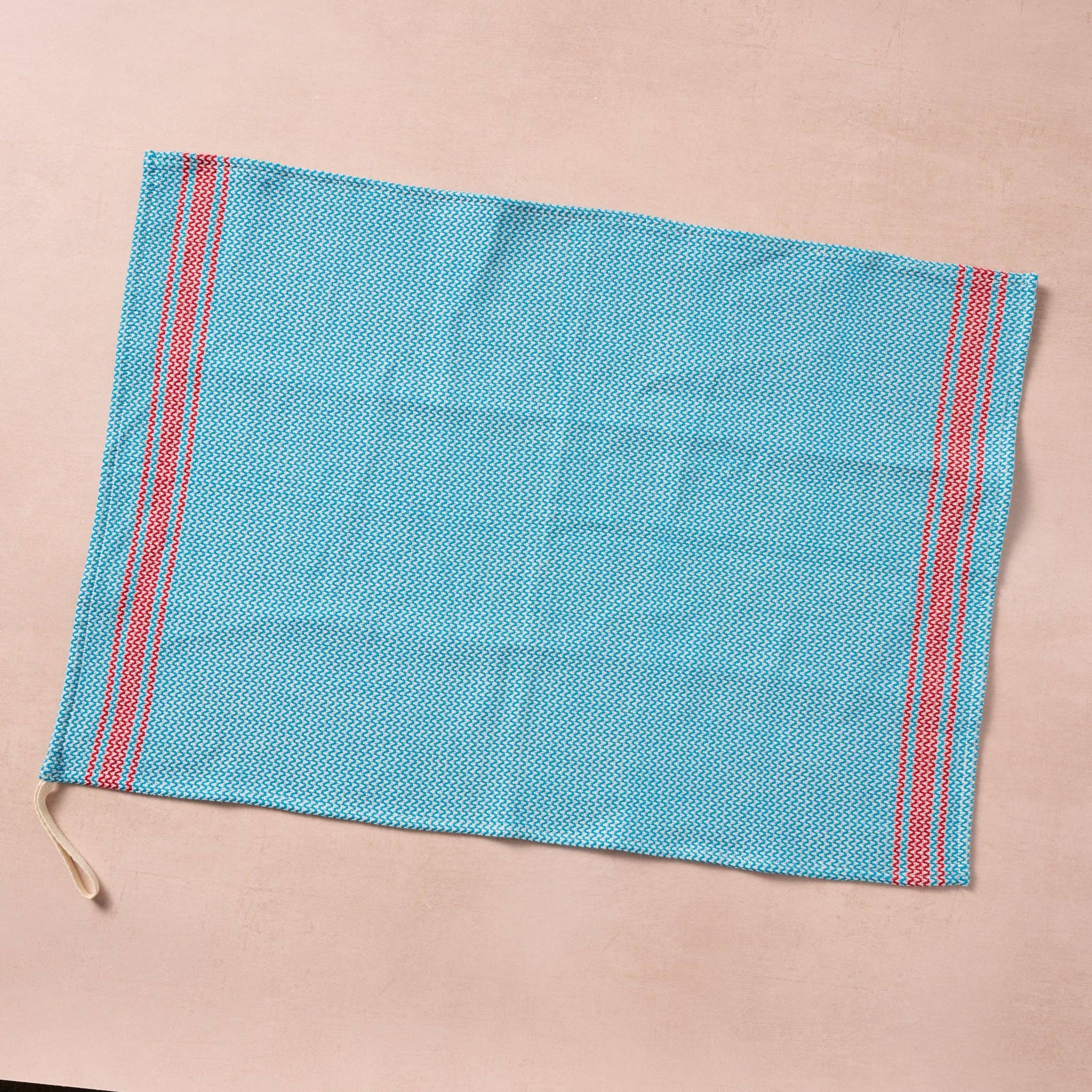Matbakh Cotton Tea Towel - Aqua with Red - Foxy’s