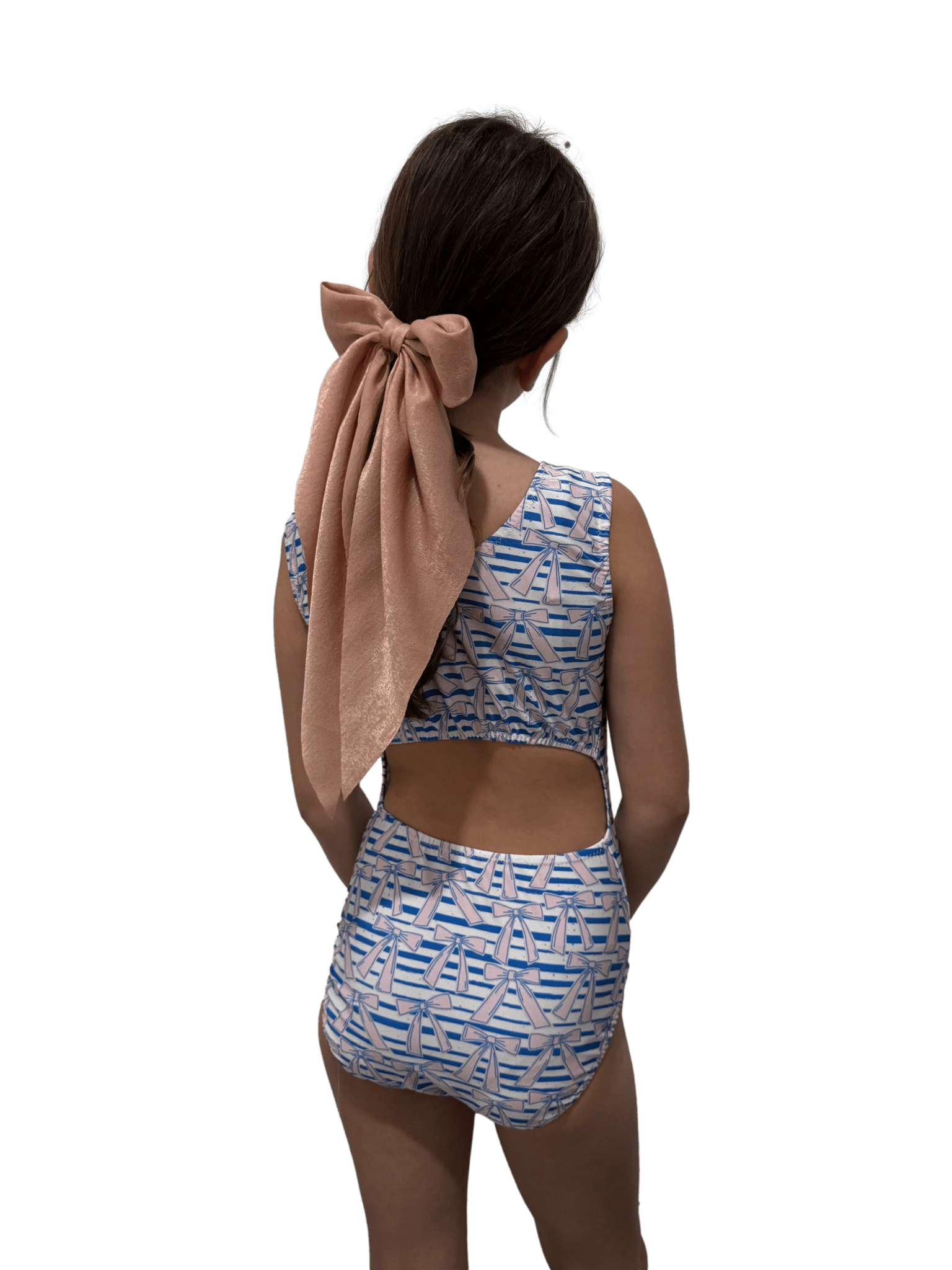 Knot Your Average Bow Leotard - Gymnastics & Dance - Pink & Navy Stripes - Foxy’s