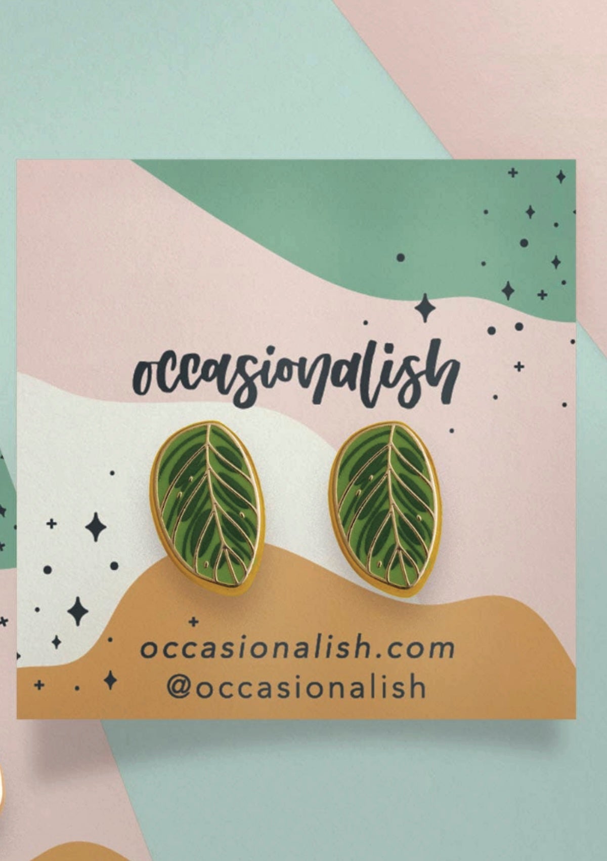 Calathea Makoyana (Peacock Plant) Earrings - Foxy’s