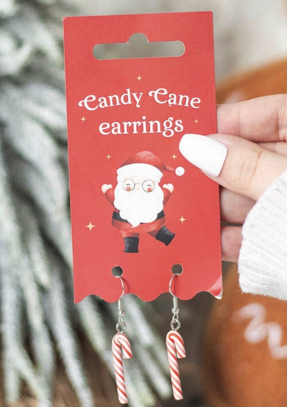 Candy Cane Christmas Dangle Earrings - Foxy’s