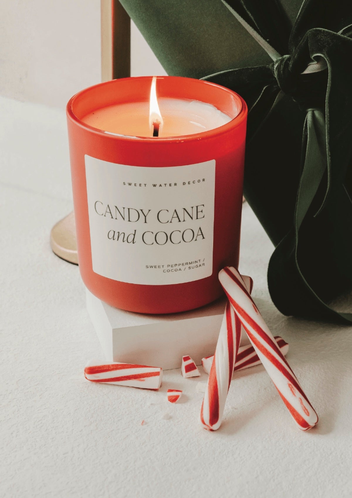Candy Cane & Cocoa 15 oz Soy Candle - Christmas Gifts - Foxy’s