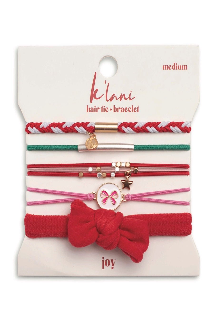 "Joy" Red & Green Holiday Hair Tie Bracelets - Foxy’s