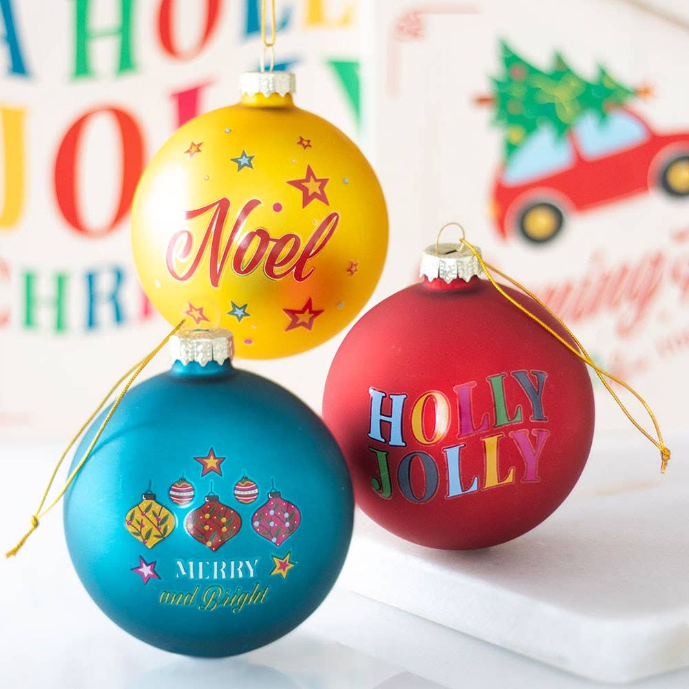 Set of 3 Nostalgic Christmas Glass Baubles - Foxy’s