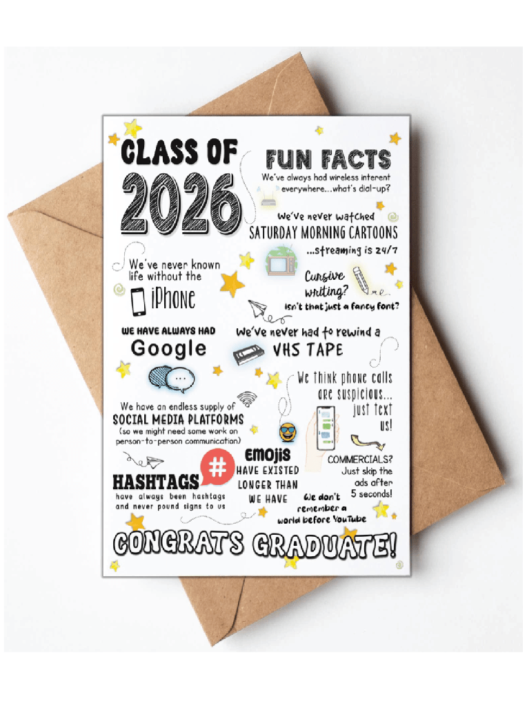 Class of 2026 Graduation Cards for Him or Her - Foxy’s
