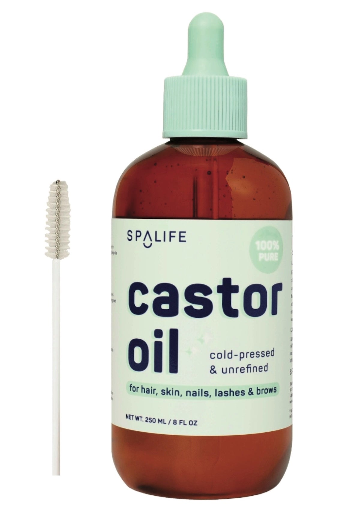 100% Pure Castor Oil - Mint Bottle - For Hair, Skin & Lashes - Foxy's - Foxy’s