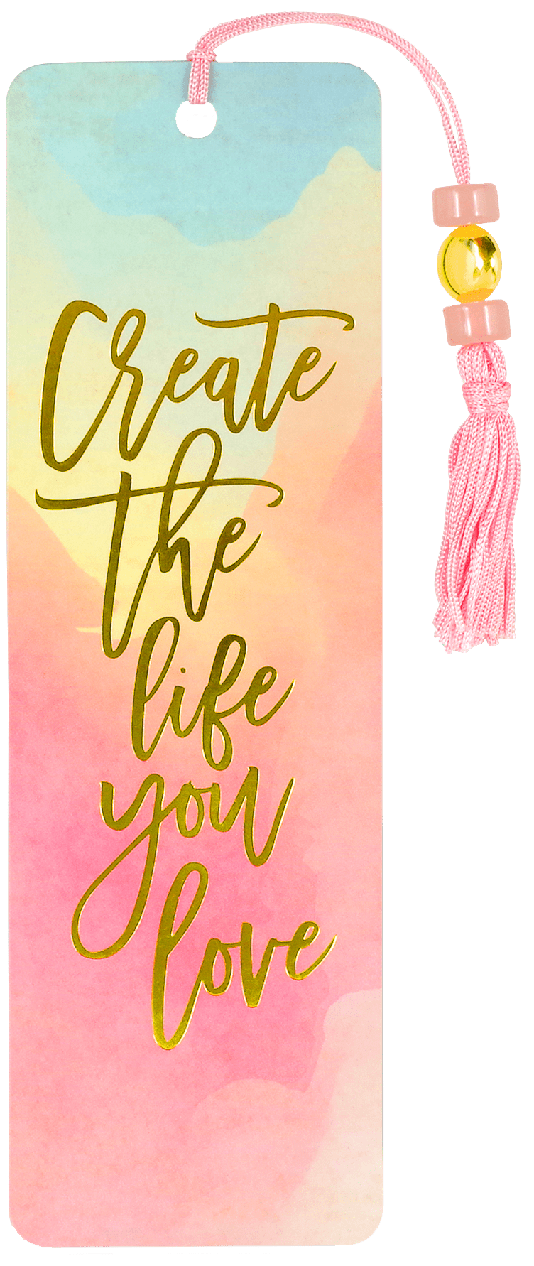 Watercolor Sunset Beaded Bookmark - Create the Life You Love - Inspirational Gift - Foxy’s