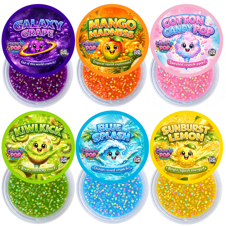 Fun Doh Crunch Pop Color Sensory Squishy Slime - Foxy’s