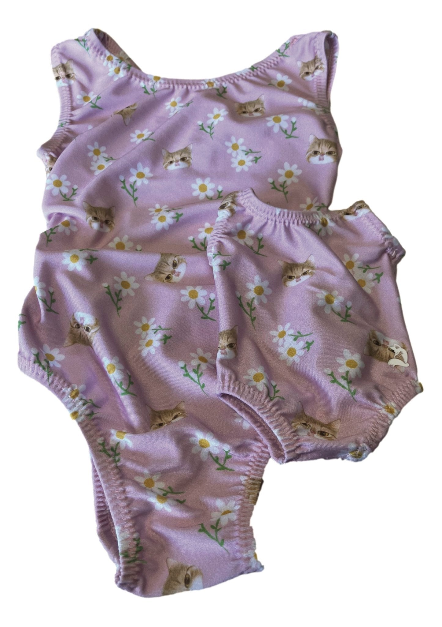 Daisy Cat Toddler Gymnastics Leotard Set with Doll Leo - Foxy's Leotards - Foxy’s