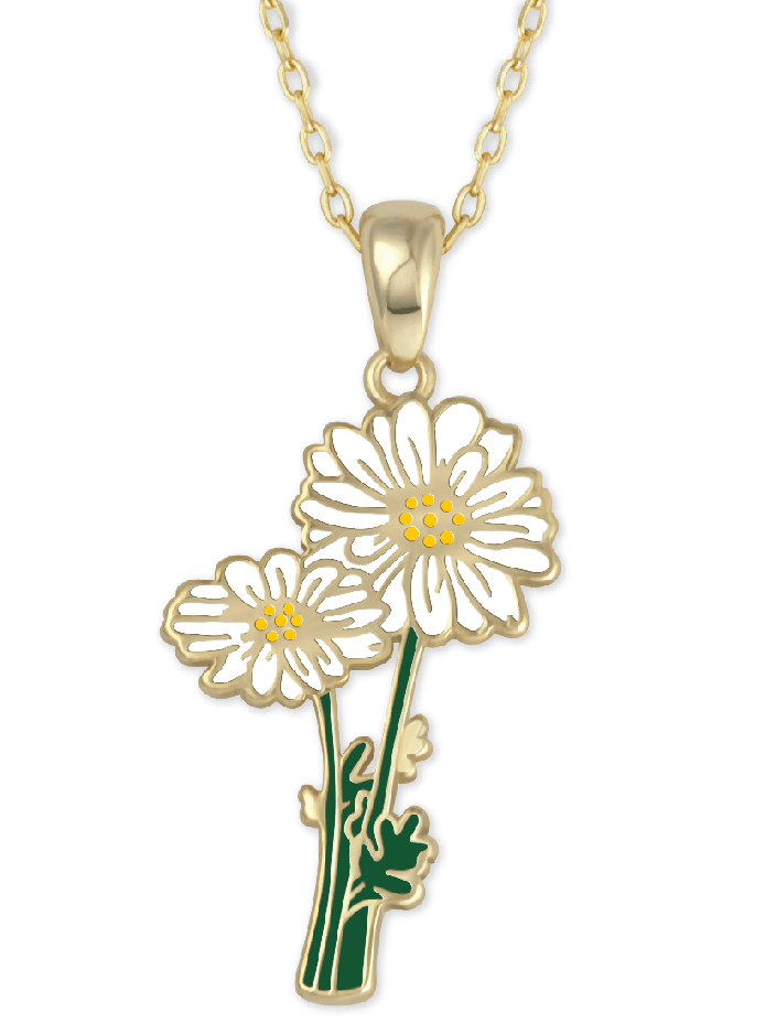 Daisy Birth Flower Necklace April Birth Flower Pendant - Foxy’s