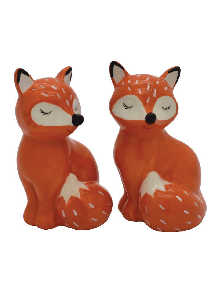 Playful Fox Salt and Pepper Shaker Set | Whimsical Kitchen Decor by Foxy's - Foxy’s