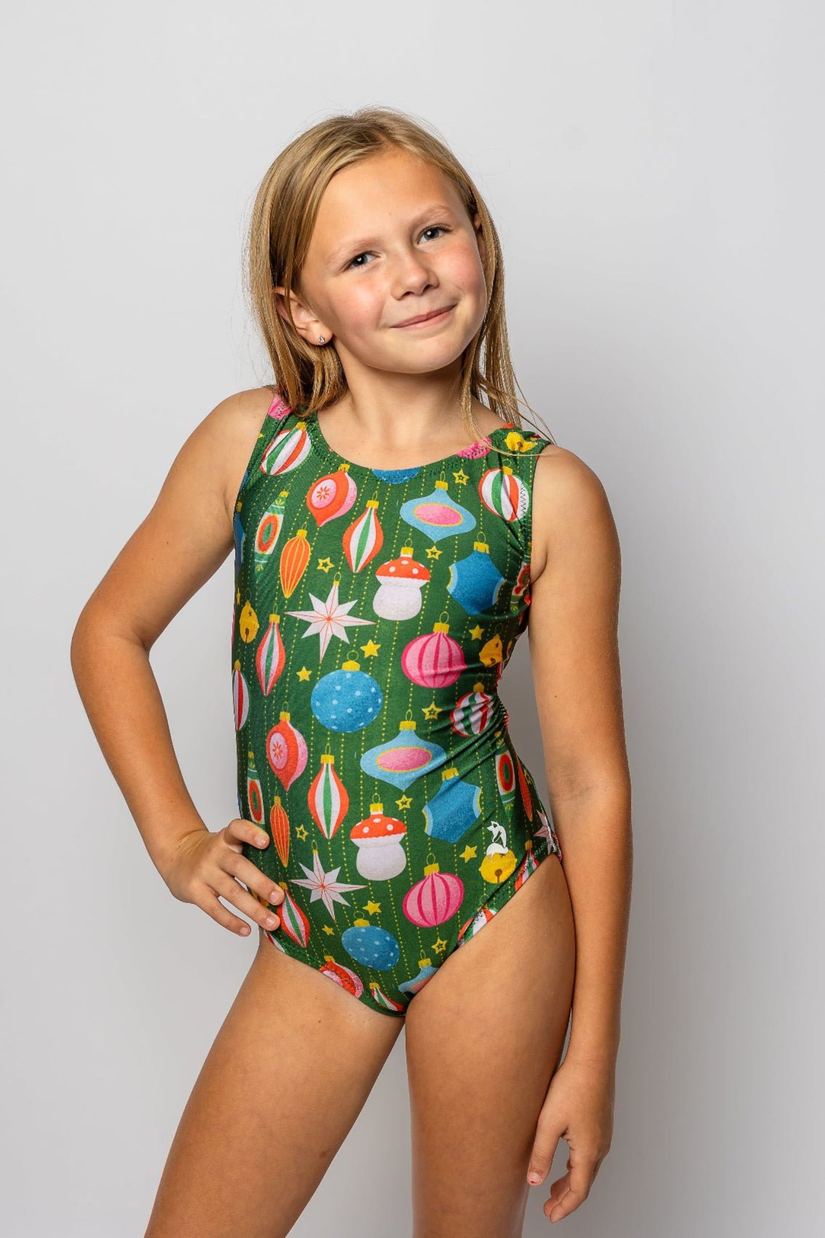Bright & Cheery Christmas Ornament Gymnastics Leotard - Foxy’s