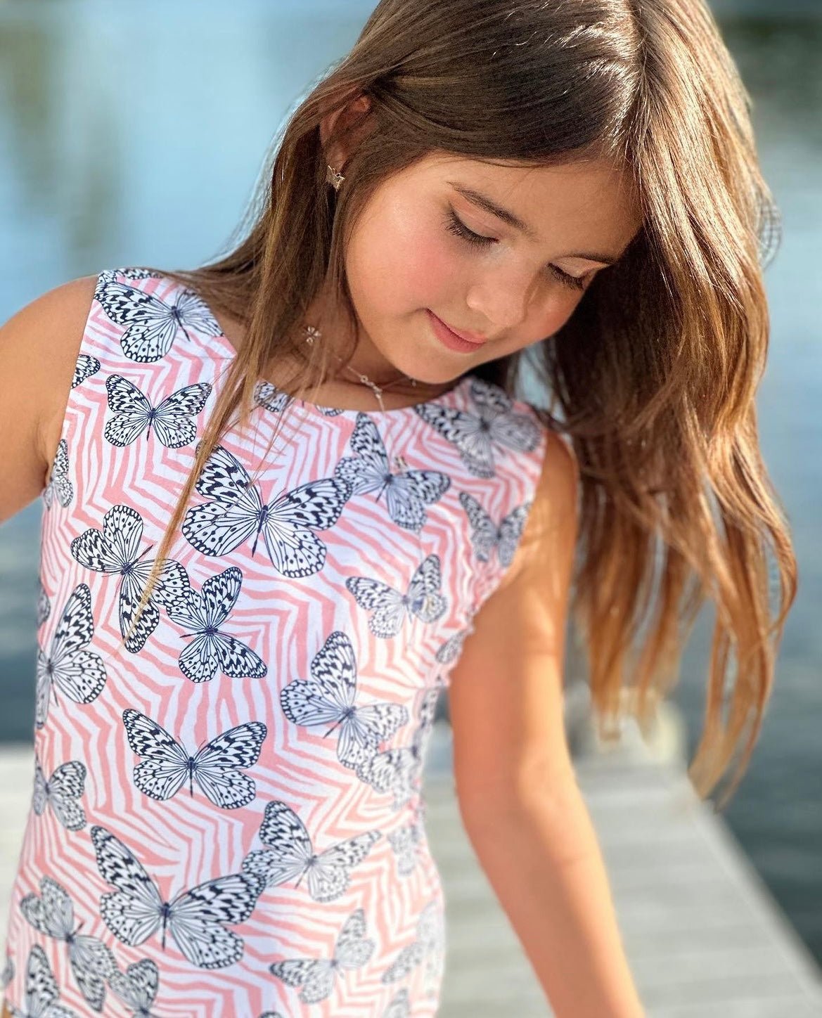 Safari Butterfly Gymnastics Leotard - Coral Print for Girls & Women - Foxy’s